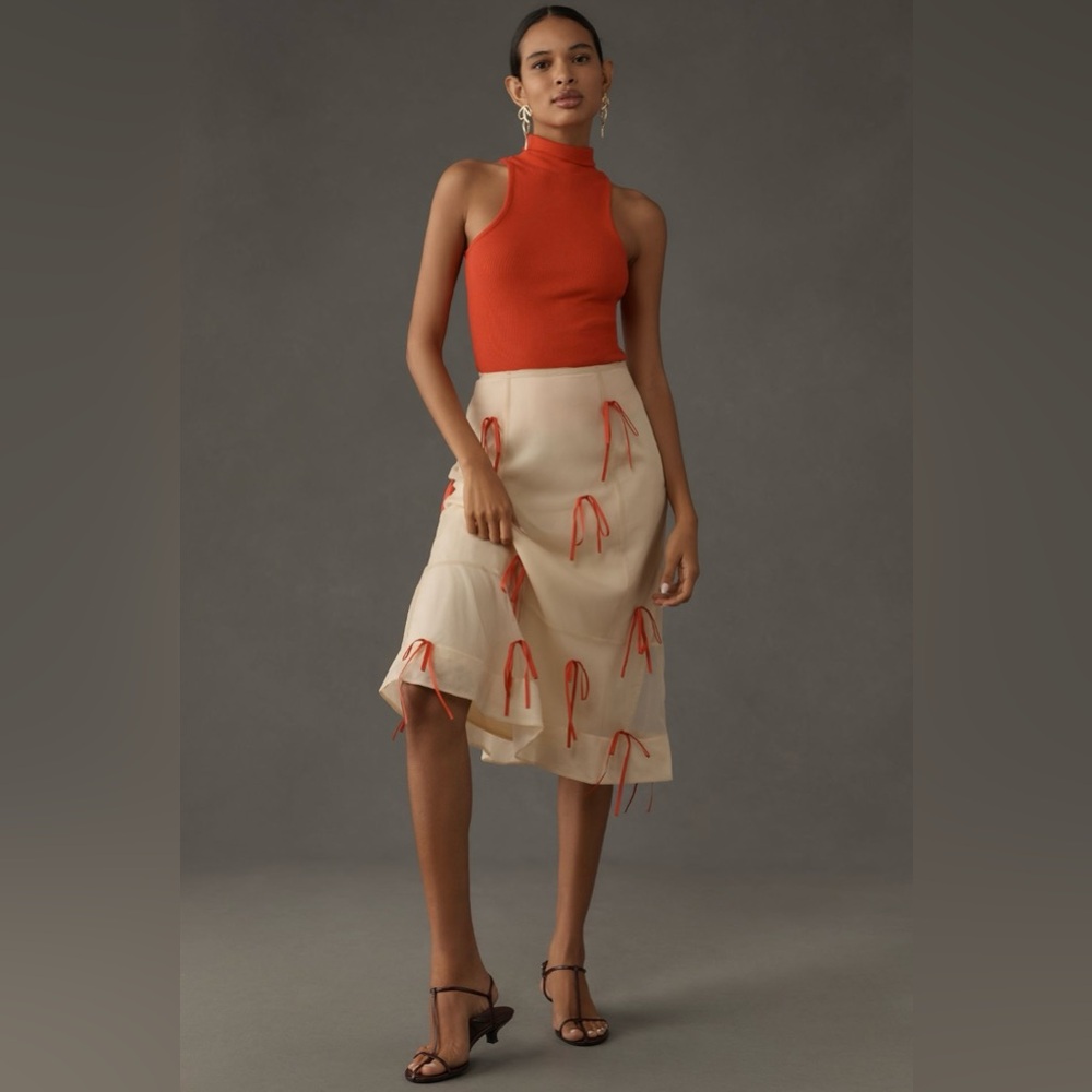 Maeve Ribbon Pencil Midi Skirt
